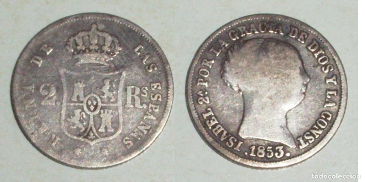 Monedas de Espa&ntilde;a: 2 Reales 1853 Sevilla