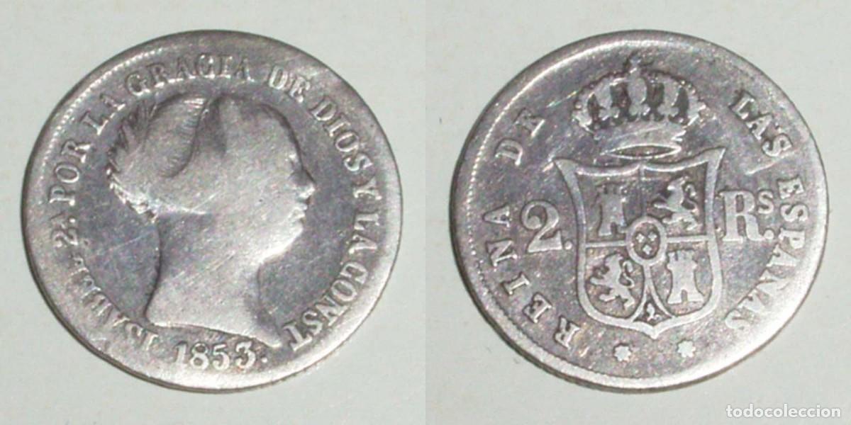 Monedas de Espa&ntilde;a: 2 Reales 1853 Sevilla