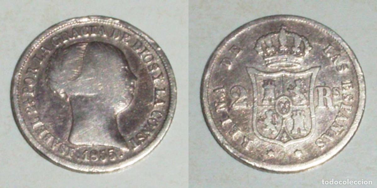 Monedas de Espa&ntilde;a: 2 Reales 1855 Madrid