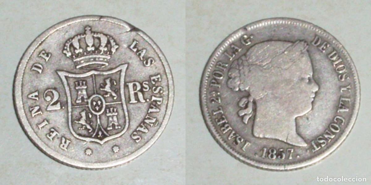 Monedas de Espa&ntilde;a: 2 Reales 1857 Barcelona