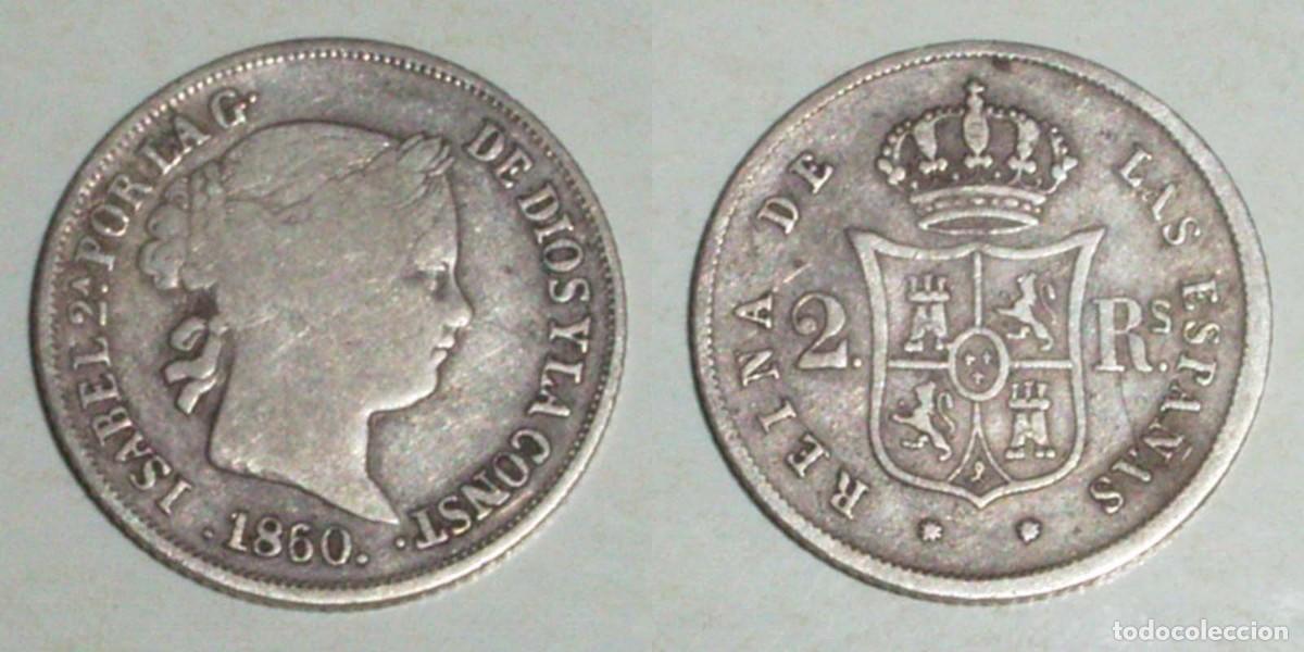 Monedas de Espa&ntilde;a: 2 Reales 1860 Barcelona