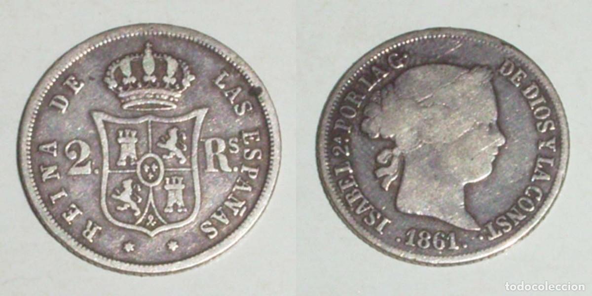 Monedas de Espa&ntilde;a: 2 Reales 1861 Madrid