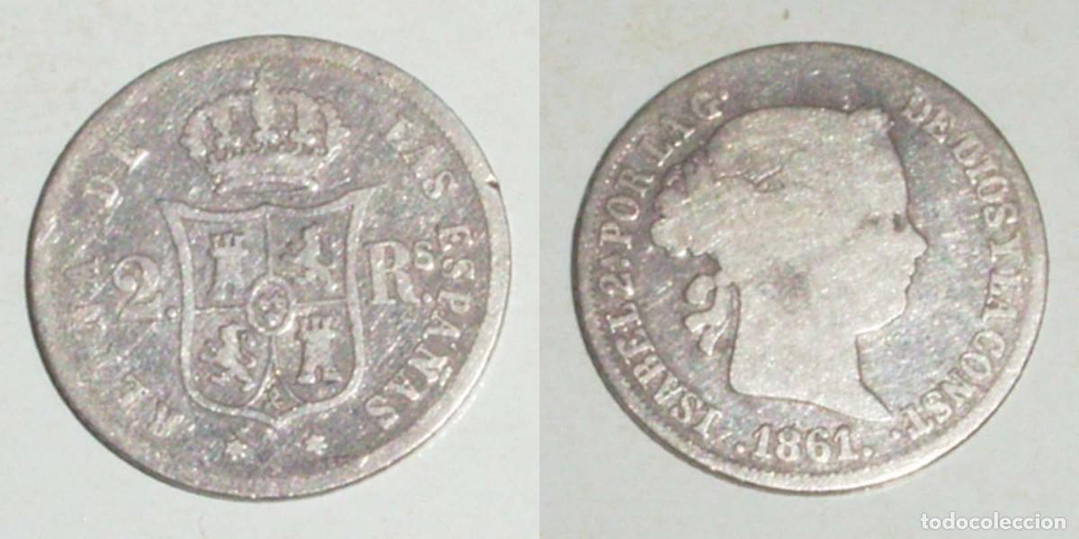 Monedas de Espa&ntilde;a: 2 Reales 1861 Madrid