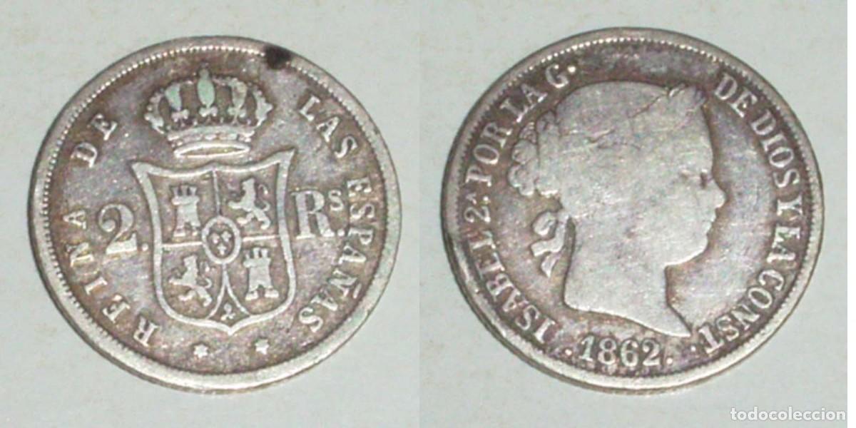 Monedas de Espa&ntilde;a: 2 Reales 1862 Madrid