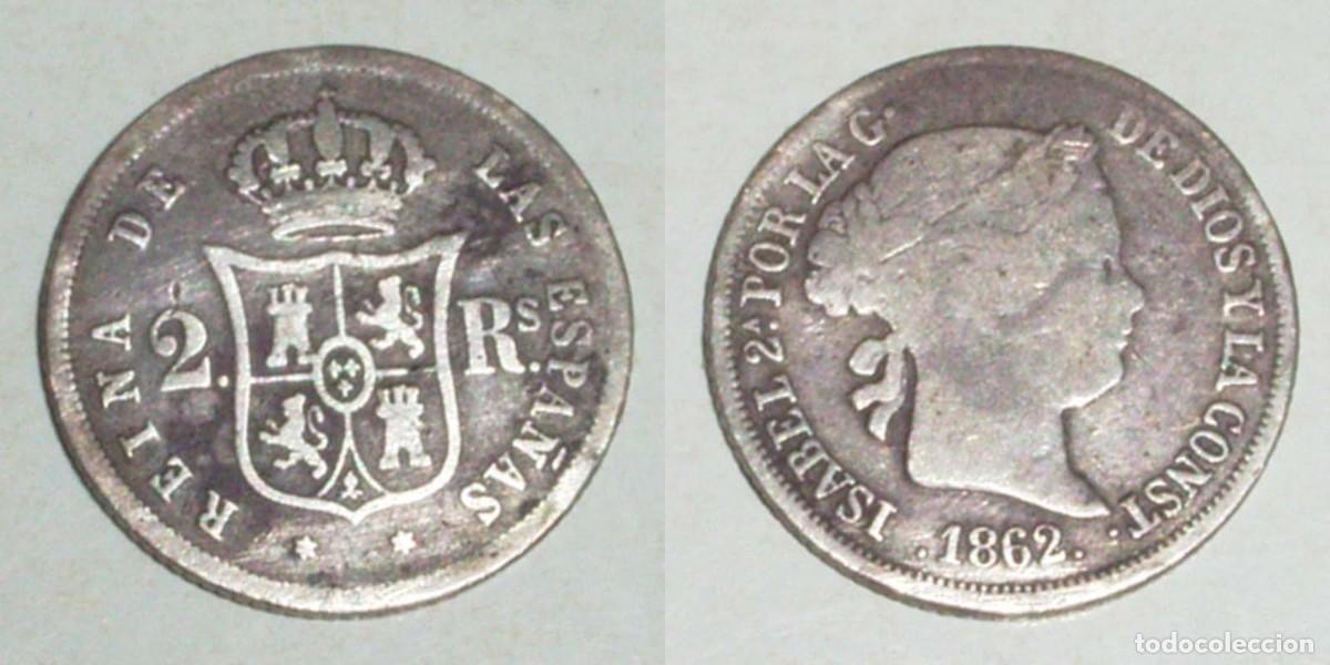 Monedas de Espa&ntilde;a: 2 Reales 1862 Madrid