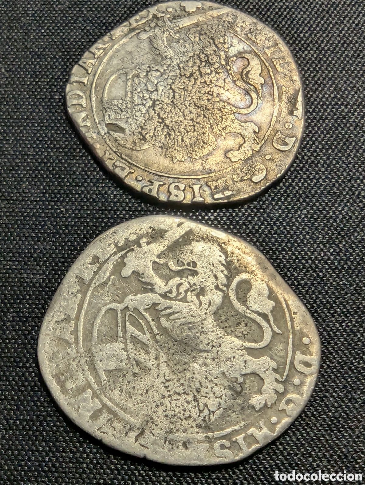 Moedas de Espanha: Pa&iacute;ses Bajos Espa&ntilde;oles 1 escal&iacute;n 1623 y 1624 plata