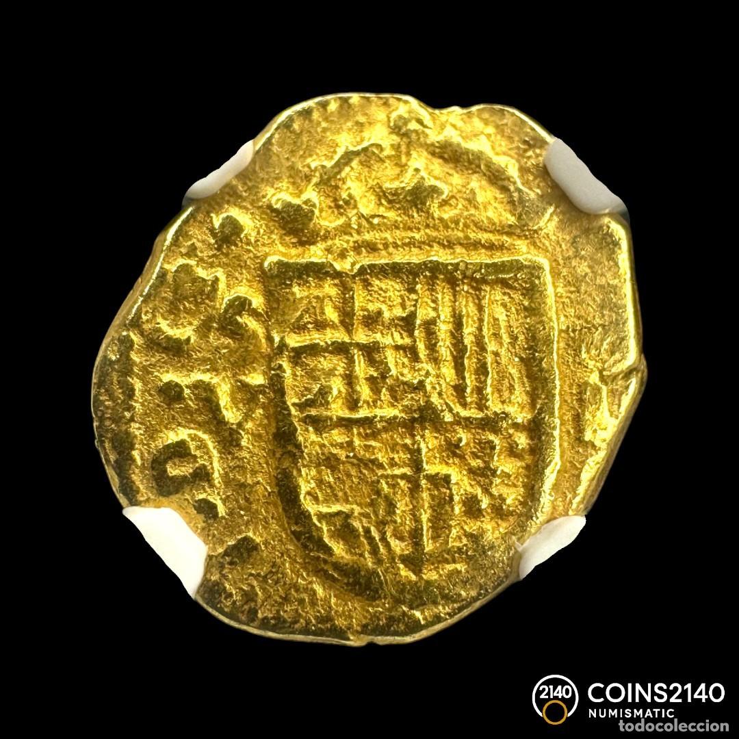 Monedas de Espa&ntilde;a: [NGC TOP POP] Felipe III (1598-1621). 1 escudo. 1615. Sevilla. V. (AC-1024). (Tauler-62). 3,36g.
