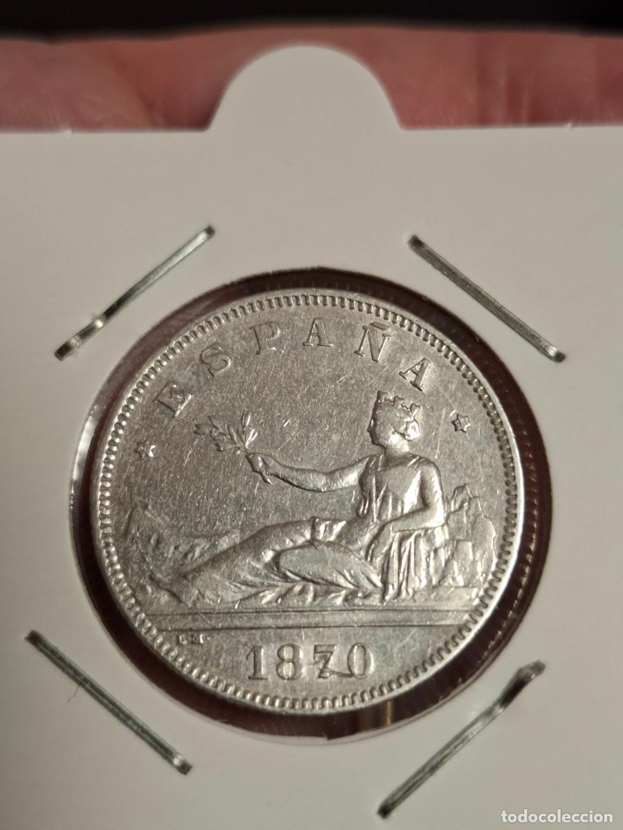 Monedas de Espa&ntilde;a: MONEDA DE 2 PESETAS DE PLATA DE 1870*18-74 - Foto 1