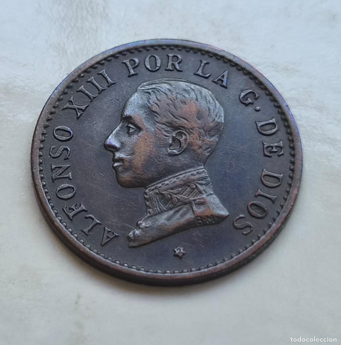 Monedas de Espa&ntilde;a: Alfonso XII 1 c&eacute;ntimo 1912 * 2 P.C.V. MBC+ - Foto 1