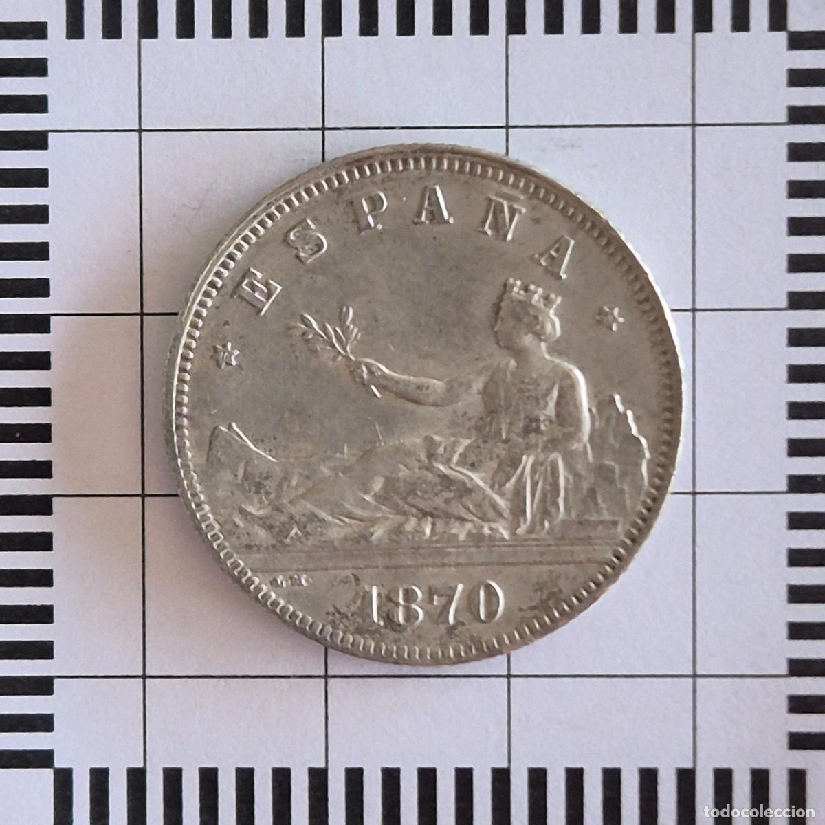 M&uuml;nzen von Spanien: GOBIERNO PROVISIONAL, 2 PESETAS. 1870 *18-73, DEM. (KM#654).