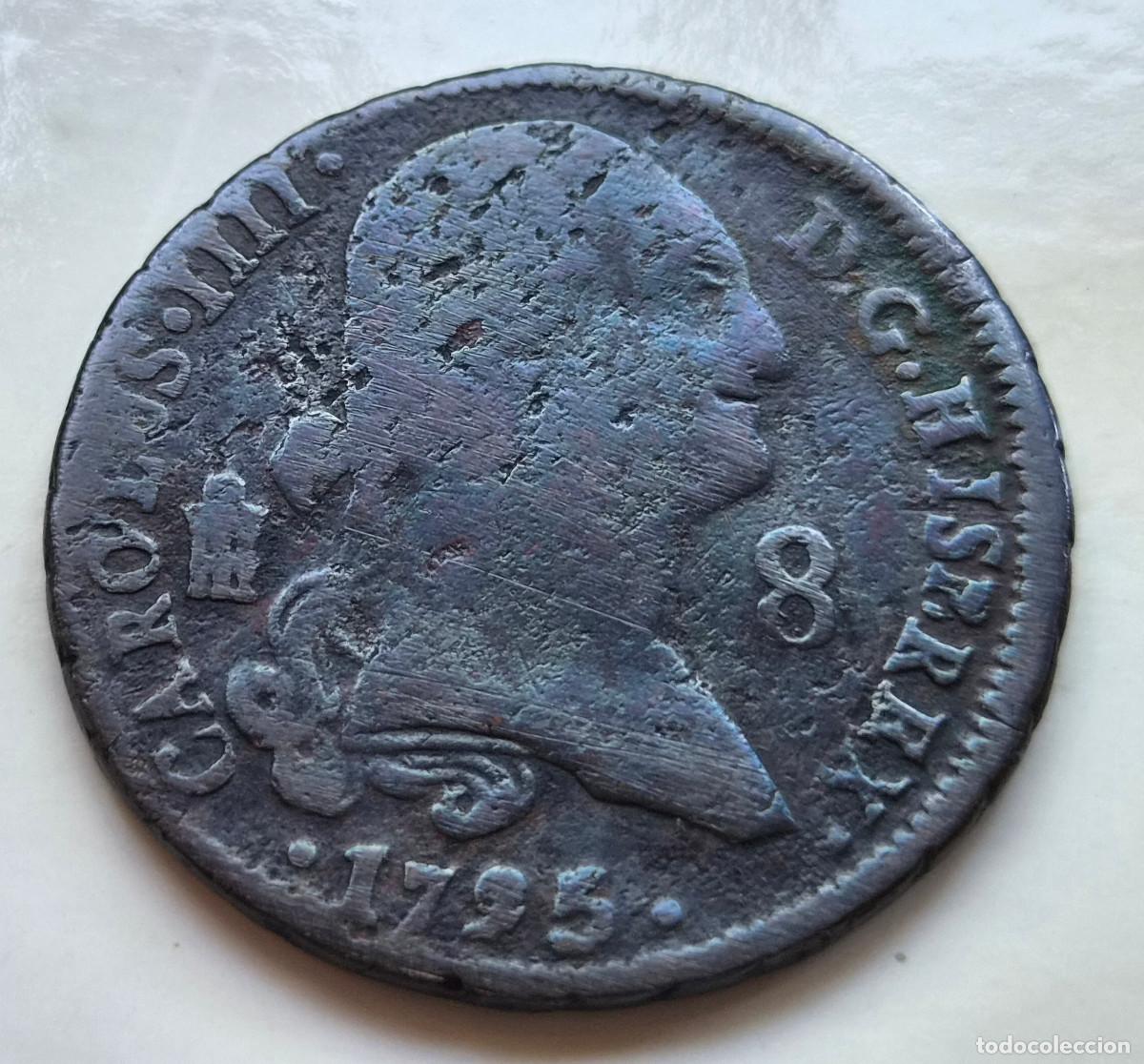 Moedas de Espanha: Carlos IV Segovia 8 maravedis 1795