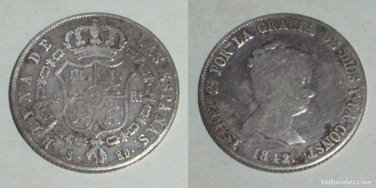 Monedas de Espa&ntilde;a: 4 Reales 1842 Sevilla-RD