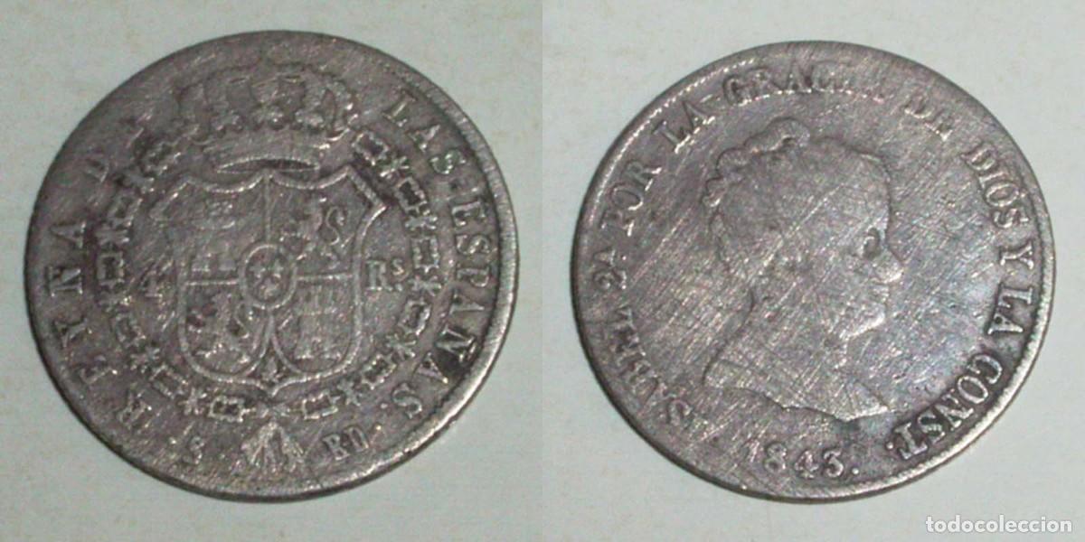 Monedas de Espa&ntilde;a: 4 Reales 1843 Sevilla-RD
