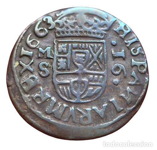 Monedas de Espa&ntilde;a: Felipe IV Madrid S. 16 maraved&iacute;s 1663 - Foto 2