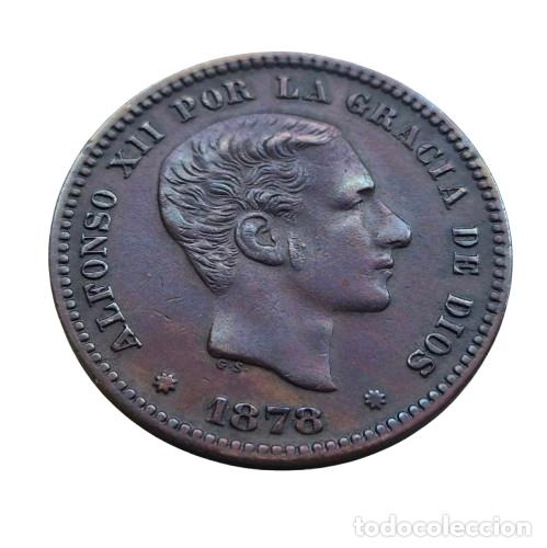 Monedas de Espa&ntilde;a: Alfonso XII Barcelona OM 5 c&eacute;ntimos 1878. Muy bonito