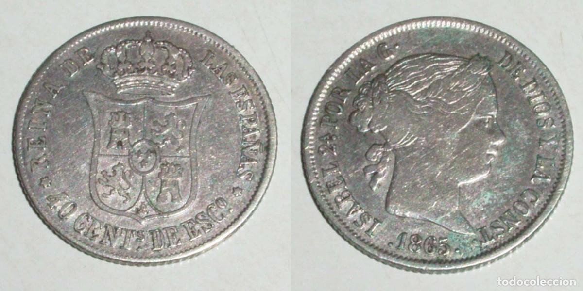 Monedas de Espa&ntilde;a: 40 Ctmos. Escudo 1865 Madrid - Foto 1
