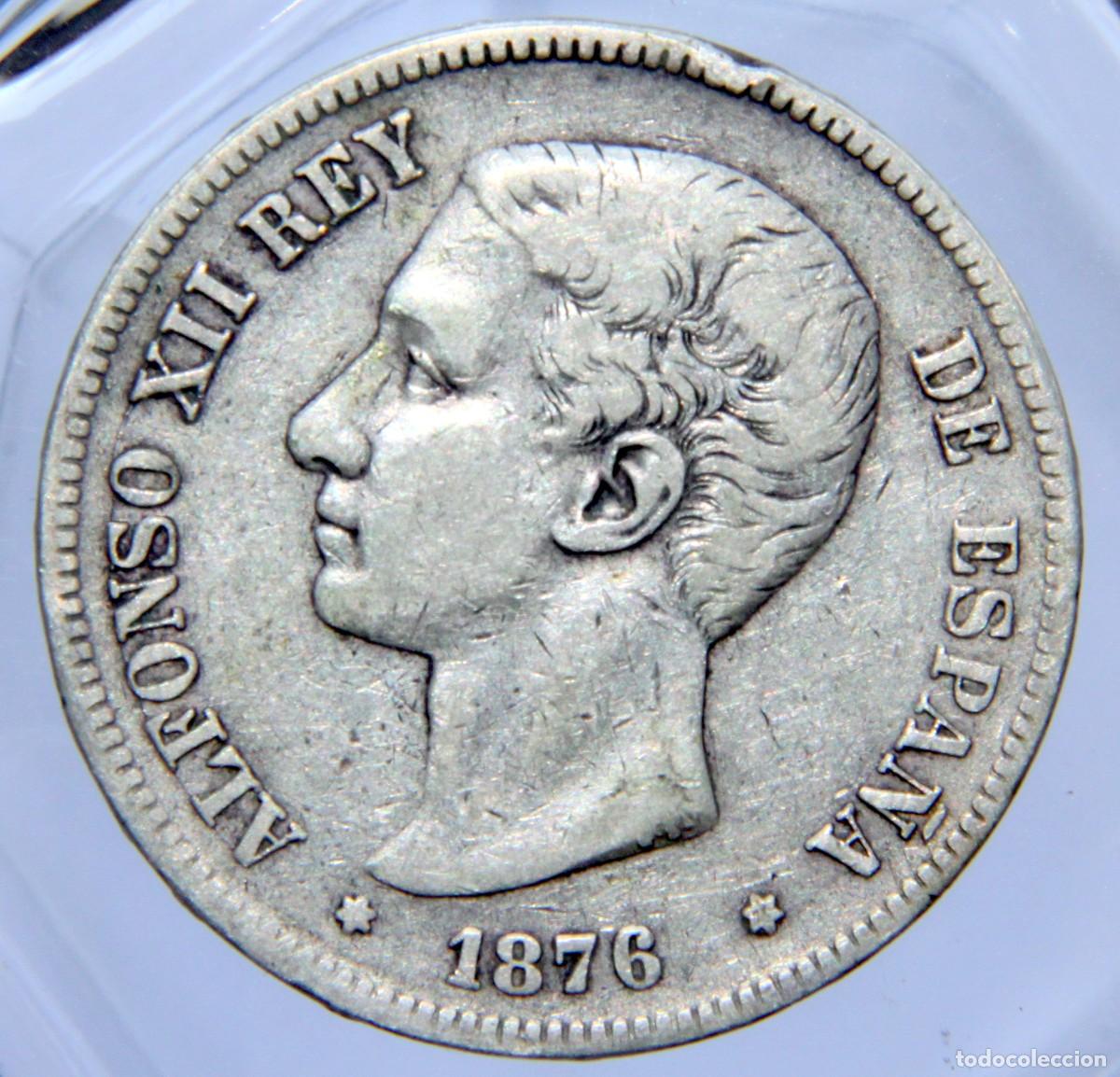 Monedas de Espa&ntilde;a: Am036 ESPA&Ntilde;A ALFONSO XII 5 PESETAS 1876 - PLATA