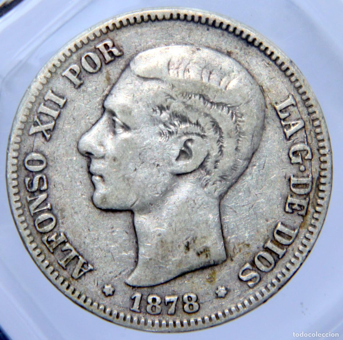 Monedas de Espa&ntilde;a: Am038 ESPA&Ntilde;A ALFONSO XII 5 PESETAS 1878 DE M - PLATA