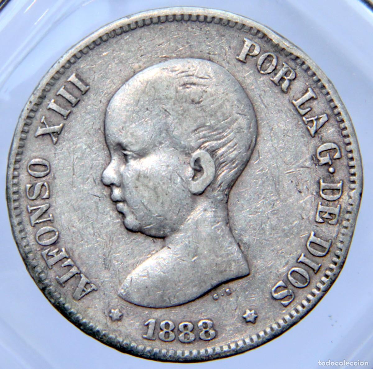 Monedas de Espa&ntilde;a: Am041 ESPA&Ntilde;A ALFONSO XIII 5 PESETAS 1888 *18/88 - PLATA