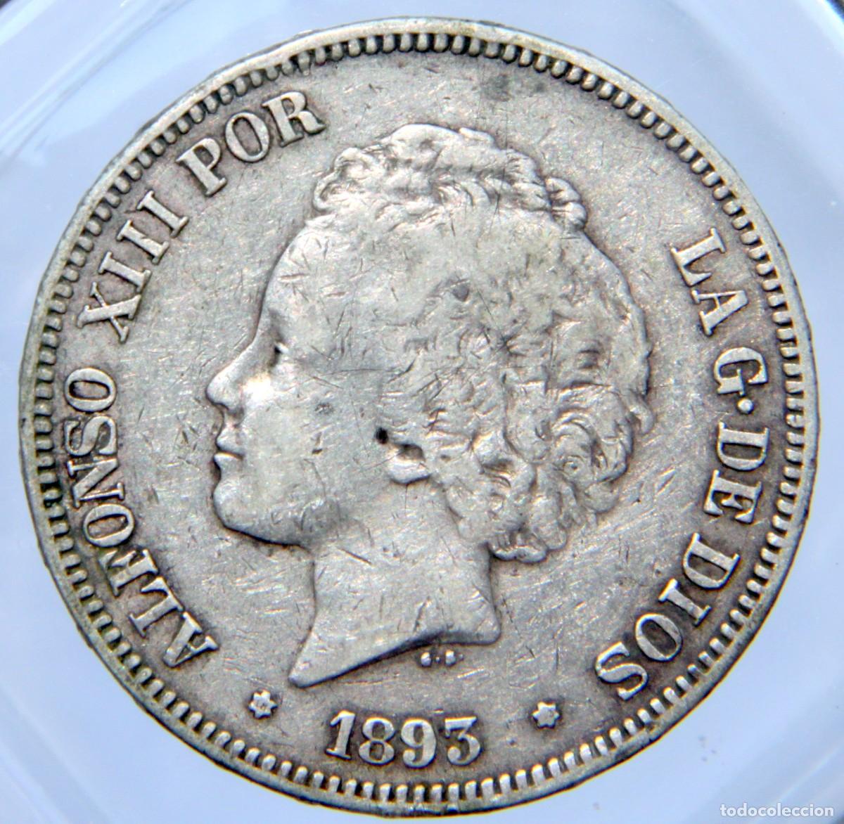 Monedas de Espa&ntilde;a: Am045 ESPA&Ntilde;A ALFONSO XIII 5 PESETAS 1893 *18/93 - PLATA