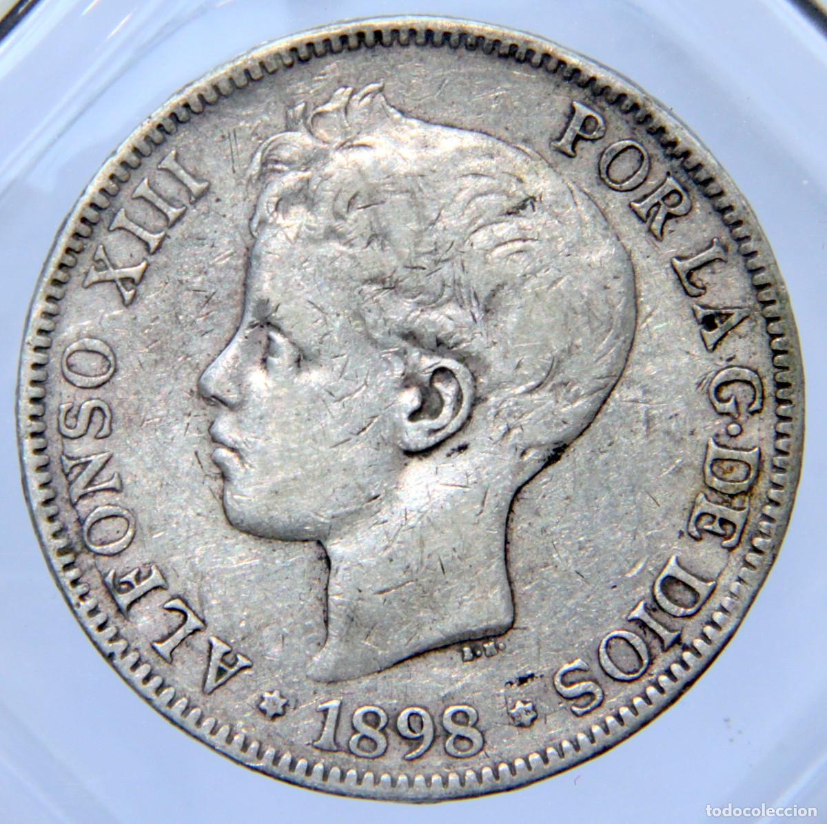 Monedas de Espa&ntilde;a: Am047 ESPA&Ntilde;A ALFONSO XIII 5 PESETAS 1898 *18/98 - PLATA