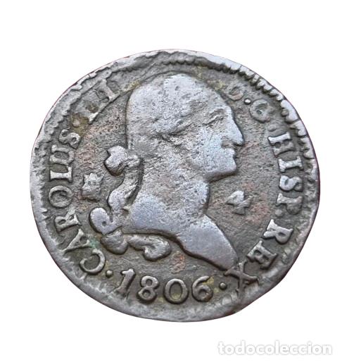 Monedas de Espa&ntilde;a: CARLOS IV SEGOVIA 4 MARAVEDIS 1806