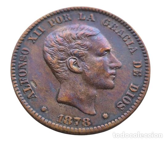 Monedas de Espa&ntilde;a: Alfonso XII Barcelona OM 10 c&eacute;ntimos 1878. Muy bonito