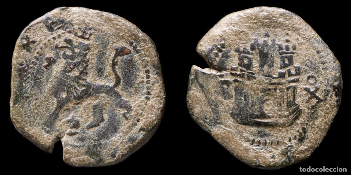 Monedas de Espa&ntilde;a: 2 Maravedis Philips II, Burgos Mint - 23 mm / 4,17 gr.