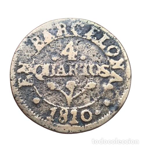 Monedas de Espa&ntilde;a: JOSE NAPOLEON / OCUPACION NAPOLEONICA. 4 CUARTOS 1810 FUNDIDA