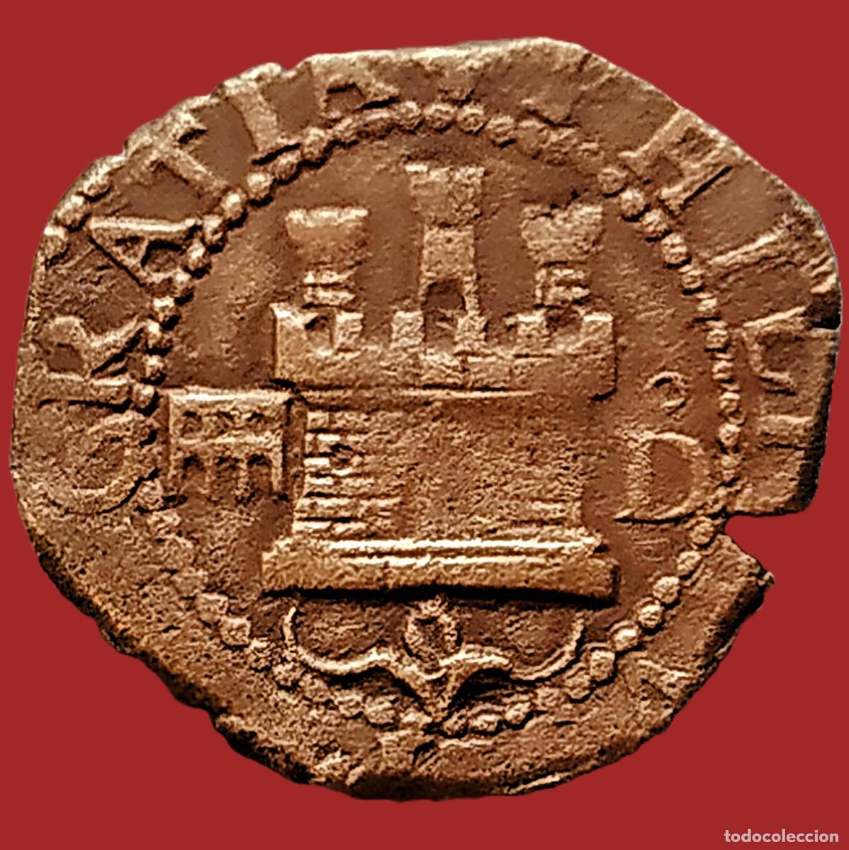 Monedas de Espa&ntilde;a: Felipe II. 2 Maraved&iacute;s . Segovia. - Foto 2
