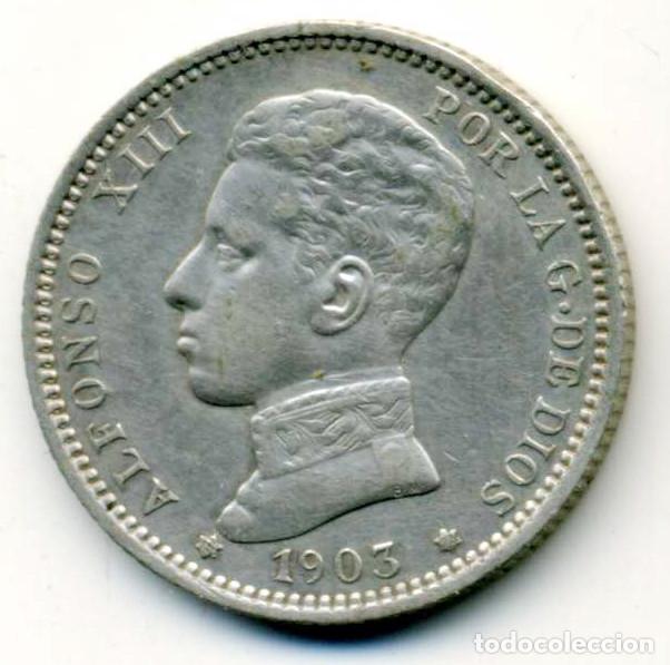 Monedas de Espa&ntilde;a: XS- ALFONSO XIII 1 Peseta 1903 *19-03 Muy Bonita