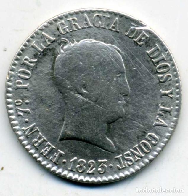 Monedas de Espa&ntilde;a: XS- FERNANDO VII 4 Reales de Vell&oacute;n 1823 Sevilla - RD