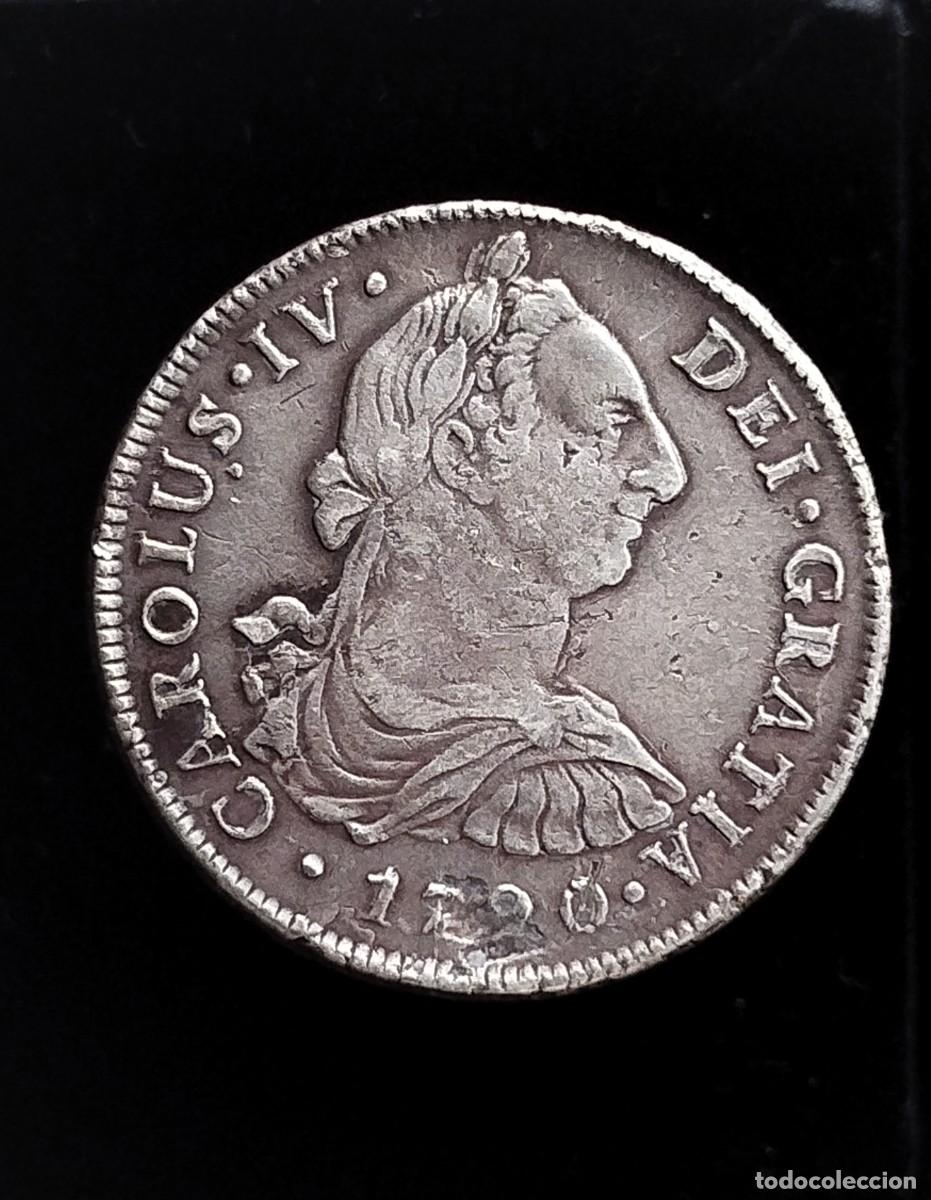 Monedas de Espa&ntilde;a: Carlos IV de 8 reales 1790 LIMA - calidad - curiosa por tener busto de Carlos III