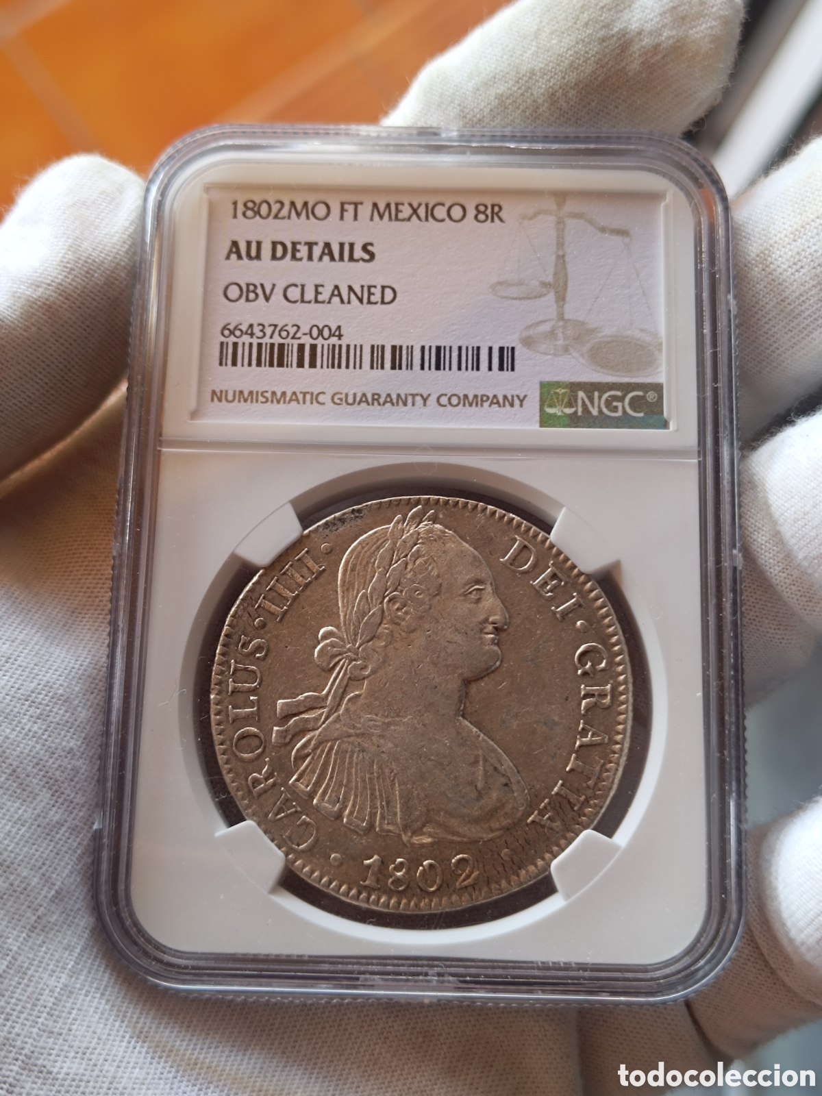 Monedas de Espa&ntilde;a: 8 Reales Carlos IIII M&eacute;xico 1802. NGC Uncirculated