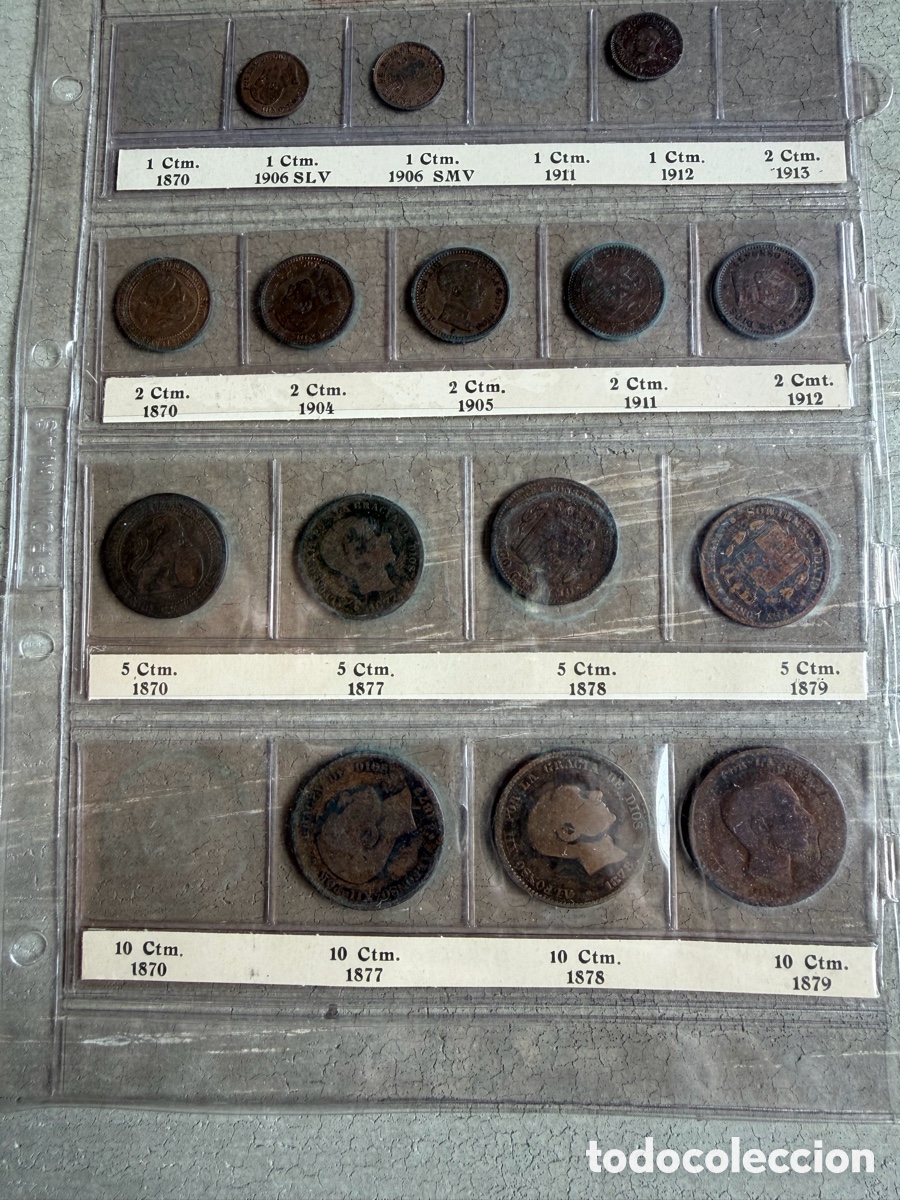 Monedas de Espa&ntilde;a: Lote monedas cobre colecci&oacute;n
