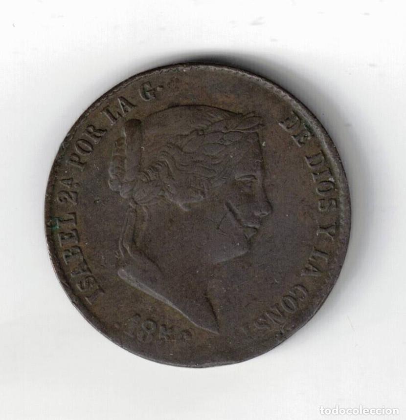 Monedas de Espa&ntilde;a: MONEDA 25 CENTIMOS DE REAL 1853 ISABEL II SEGOVIA COBRE