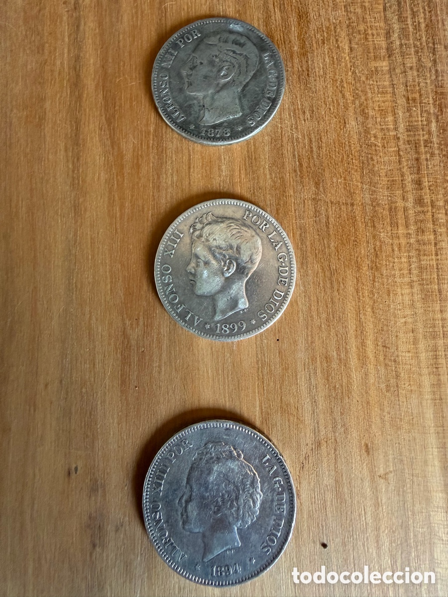 Monedas de Espa&ntilde;a: Lote 5 pesetas plata distintos a&ntilde;os