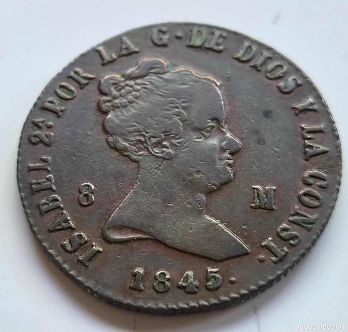Monedas de Espa&ntilde;a: ISABEL 2&ordf; JUBIA 8 MARAVEDIS 1845