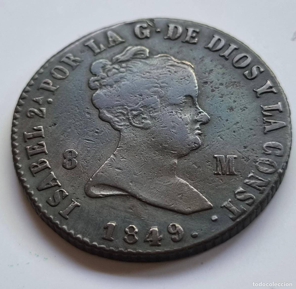 Monedas de Espa&ntilde;a: ISABEL 2&ordf; JUBIA 8 MARAVEDIS 1849