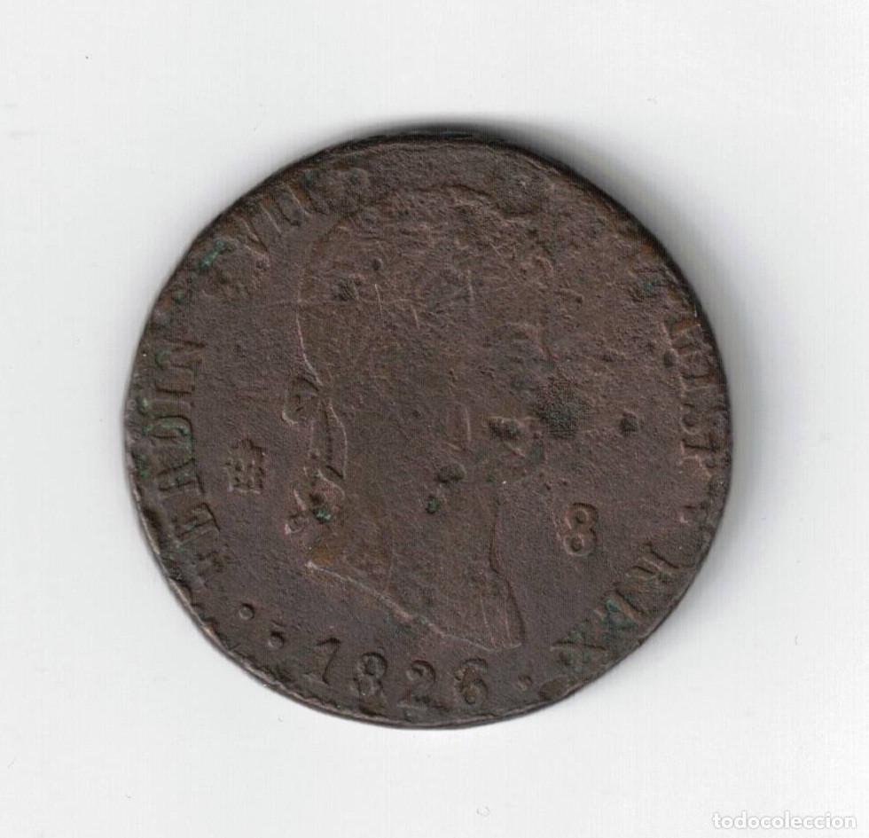 Monedas de Espa&ntilde;a: MONEDA 8 MARAVEDIS 1826 FERNANDO VII SEGOVIA COBRE