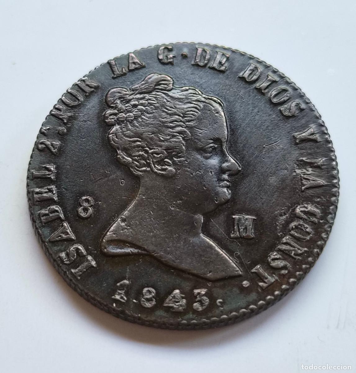 Monedas de Espa&ntilde;a: ISABEL 2&ordf; JUBIA 8 MARAVEDIS 1843
