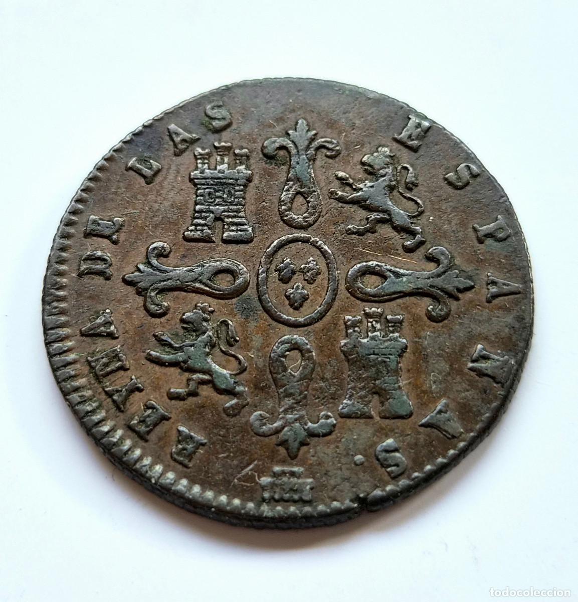 Monedas de Espa&ntilde;a: ISABEL 2&ordf; SEGOVIA 4 MARAVEDIS 1839 - Foto 2