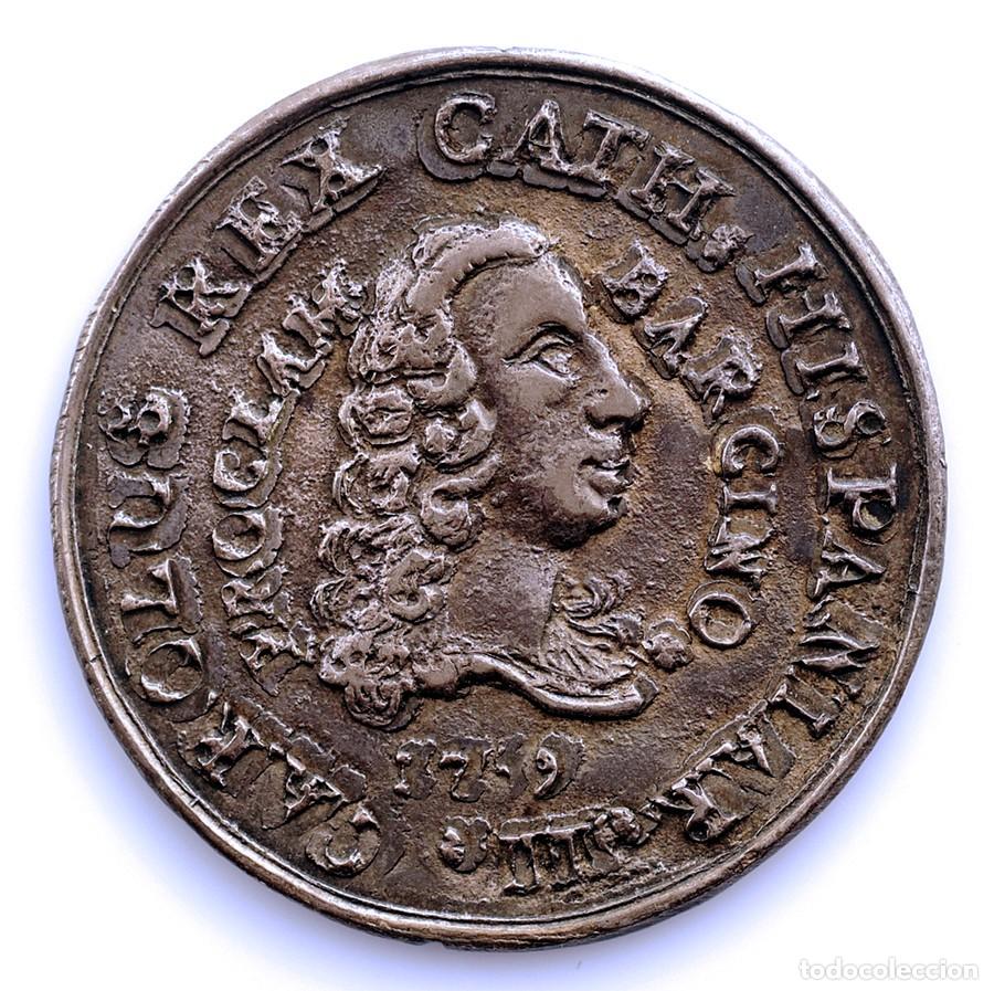 Monedas de Espa&ntilde;a: SC. Spain-Carlo III. 2 reales proclamaci&oacute;n 1759 Barcelona. Plata 6,37 g. Escasa