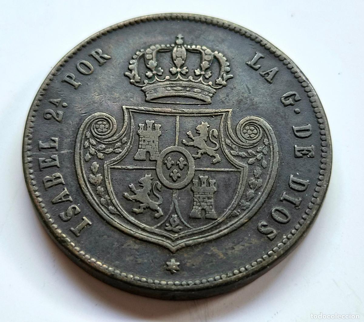 Monedas de Espa&ntilde;a: ISABEL 2&ordf; SEGOVIA. MEDIO REAL. 1850 - Foto 2