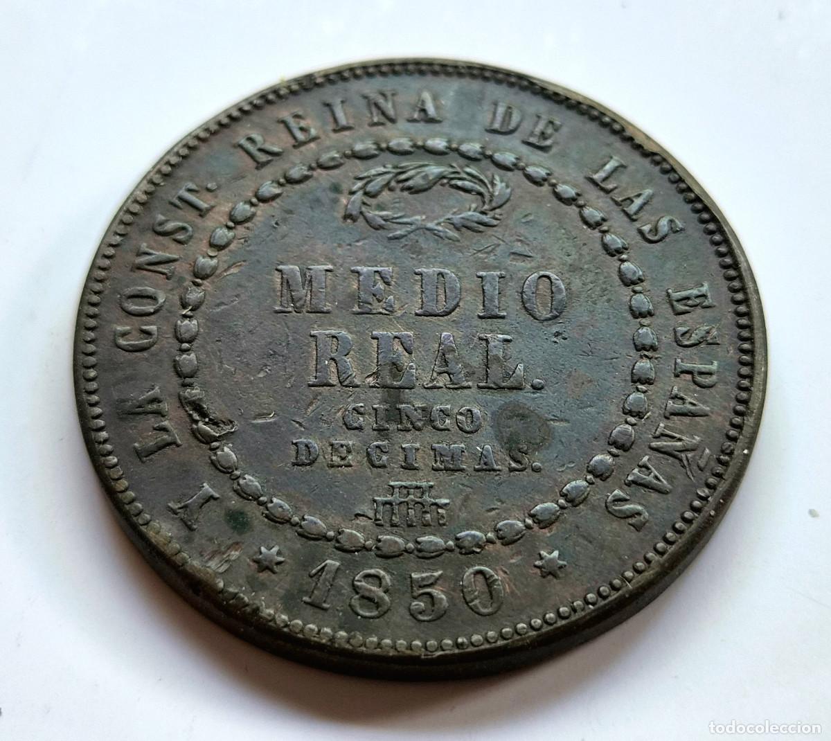 Monedas de Espa&ntilde;a: ISABEL 2&ordf; SEGOVIA. MEDIO REAL. 1850