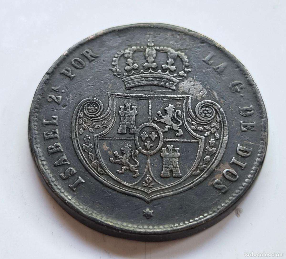 Monedas de Espa&ntilde;a: ISABEL 2&ordf; SEGOVIA. MEDIO REAL. 1850 - Foto 2