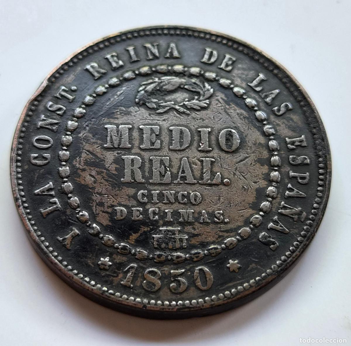 Monedas de Espa&ntilde;a: ISABEL 2&ordf; SEGOVIA. MEDIO REAL. 1850