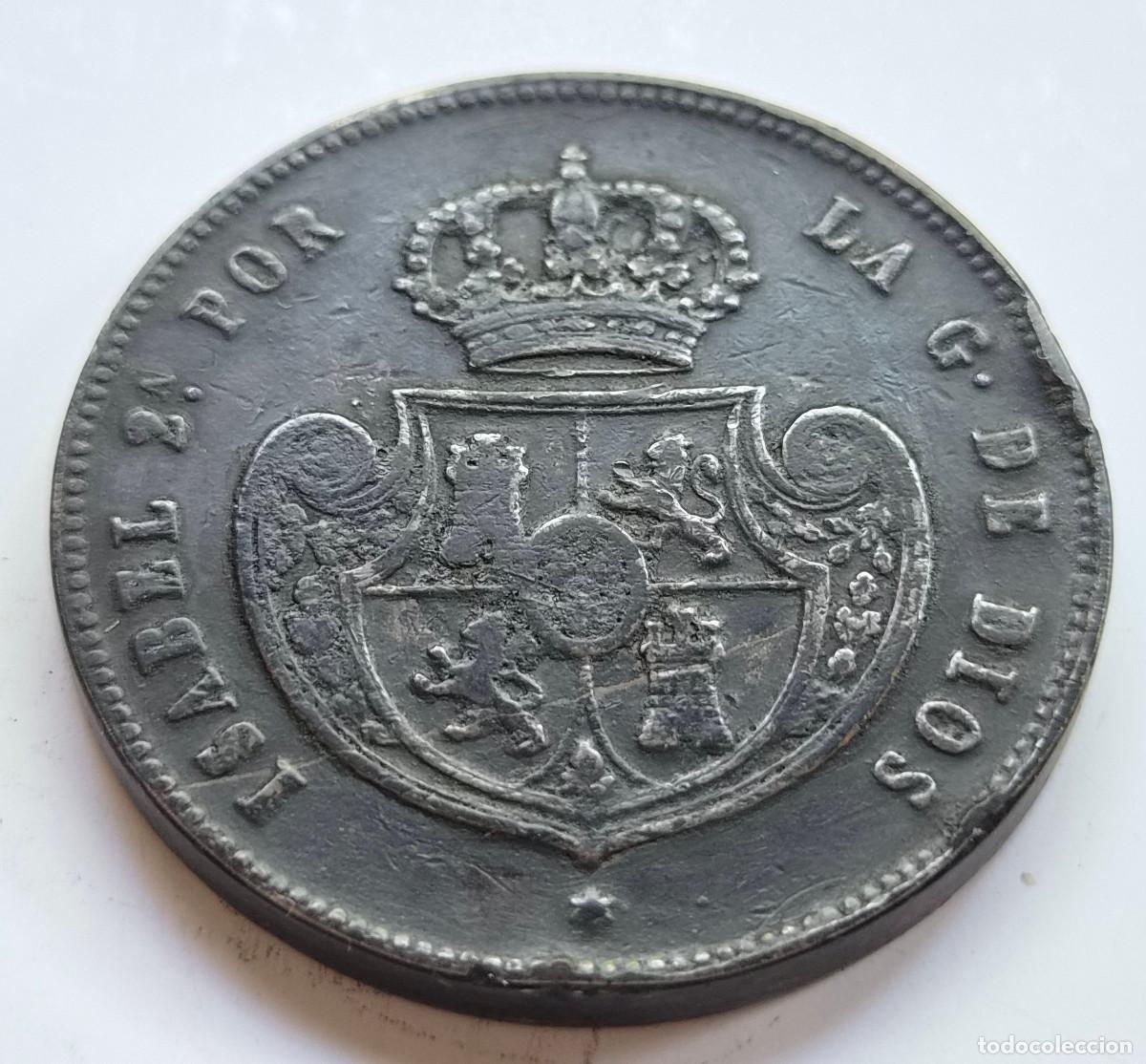 Monedas de Espa&ntilde;a: ISABEL 2&ordf; SEGOVIA. MEDIO REAL. 1850 - Foto 2