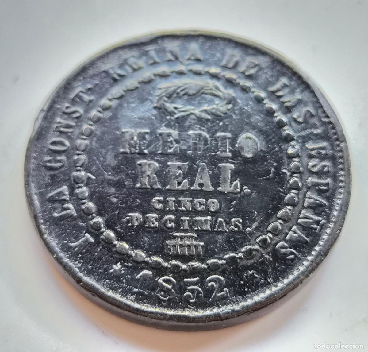 Monedas de Espa&ntilde;a: ISABEL 2&ordf; SEGOVIA. MEDIO REAL. 1852