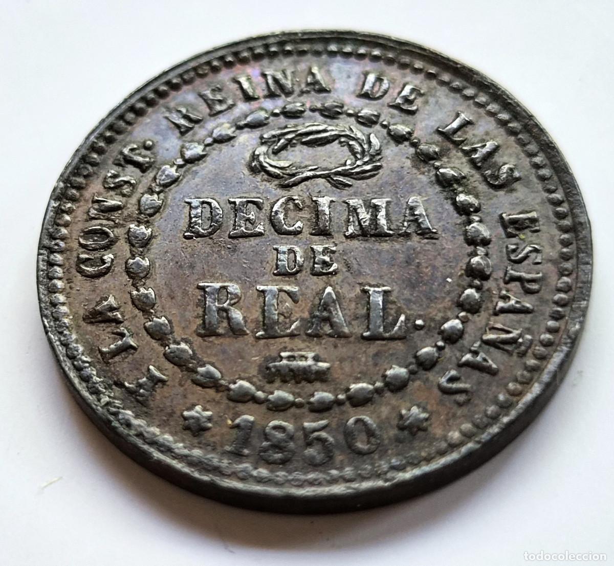 Monedas de Espa&ntilde;a: ISABEL 2&ordf; SEGOVIA. DECIMA DE REAL. 1850